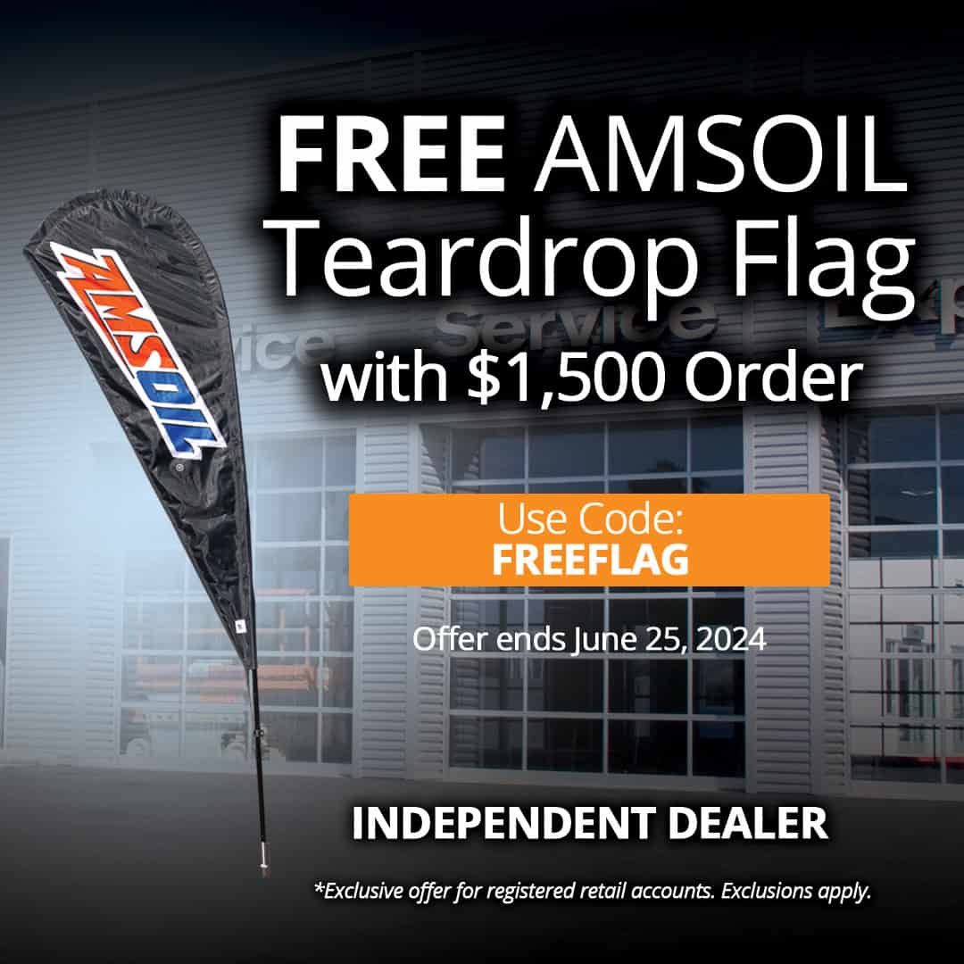 Image of Free AMSOIL teardrop flag with $1500 order