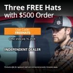 Three free AMSOIL hats with $500 order