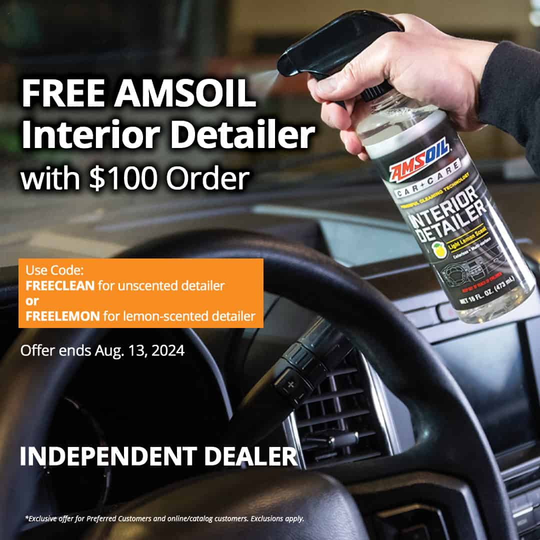 Free AMSOIL Interior Detailer with $100 order